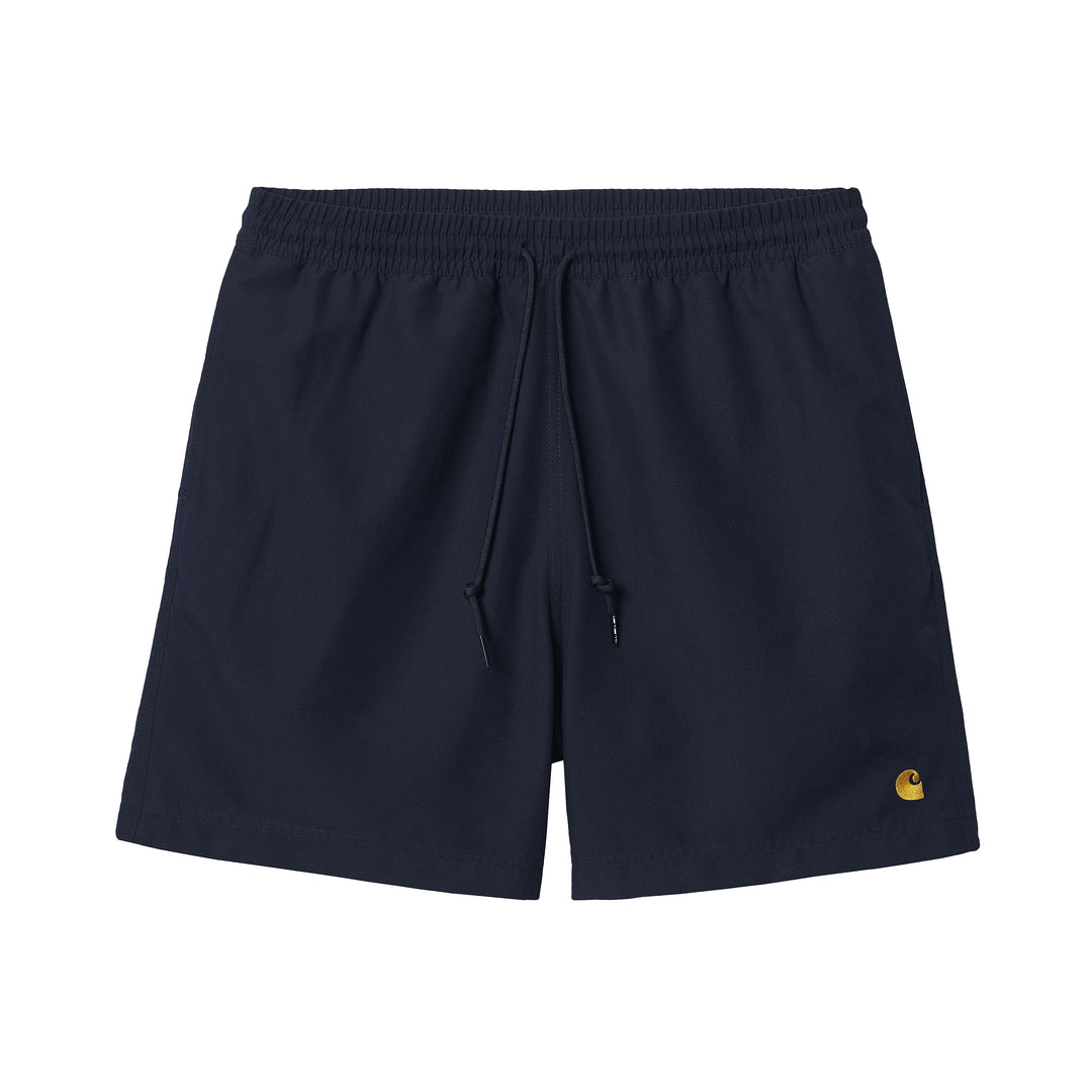 Carhartt WIP Chase Swim Trunks Navy/Gold Front View