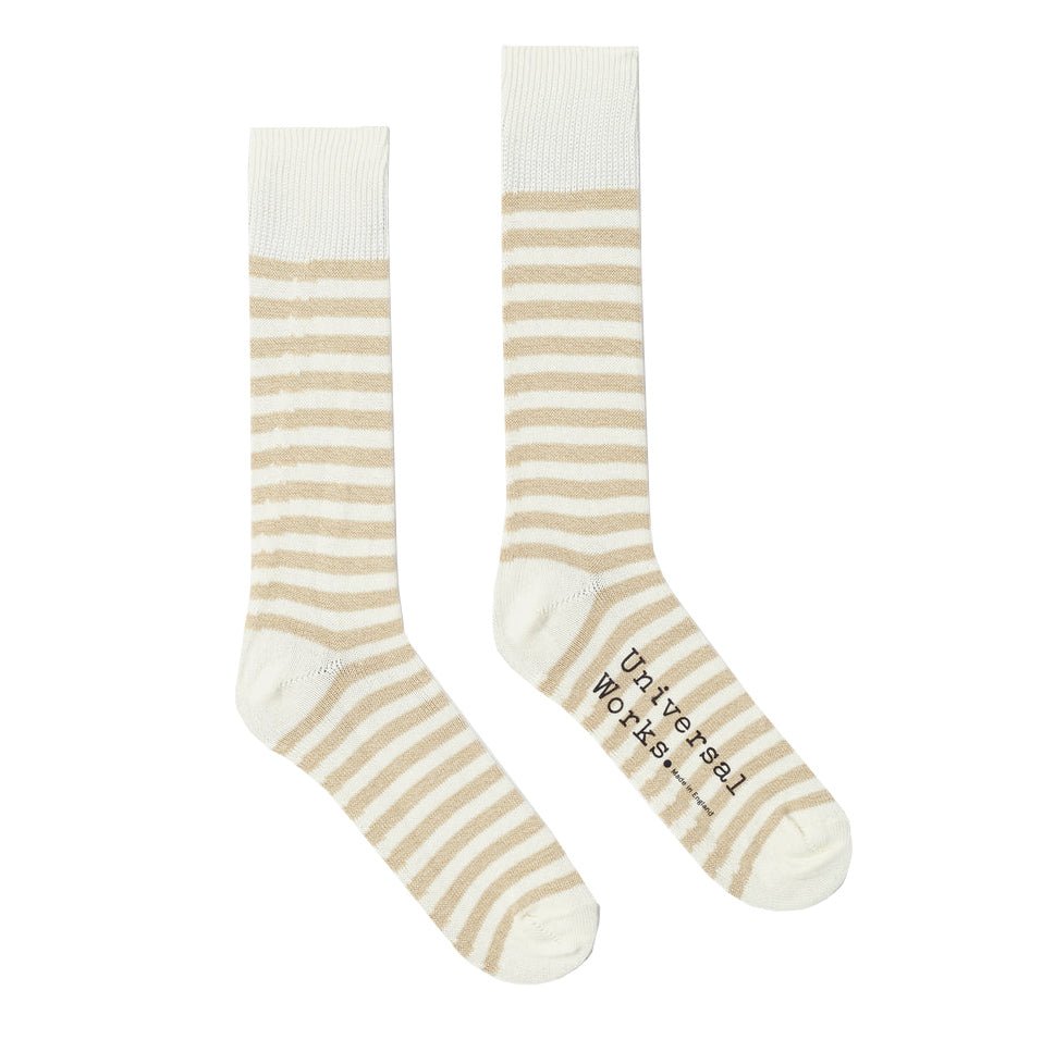 Cotton Stripe Sock Ecru - Merchant Menswear