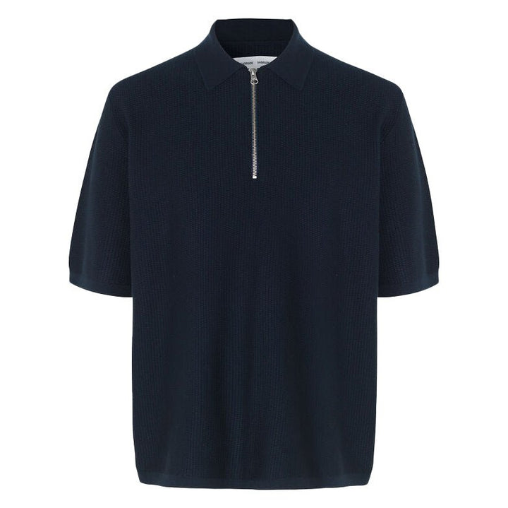 Garam Zip Polo Dark Navy - Merchant Menswear