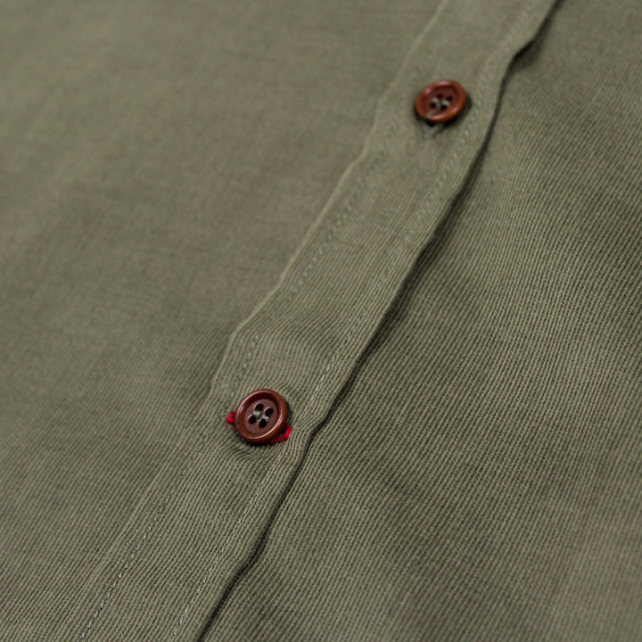 Mercante Babycord Shirt Saggio Green - Merchant Menswear