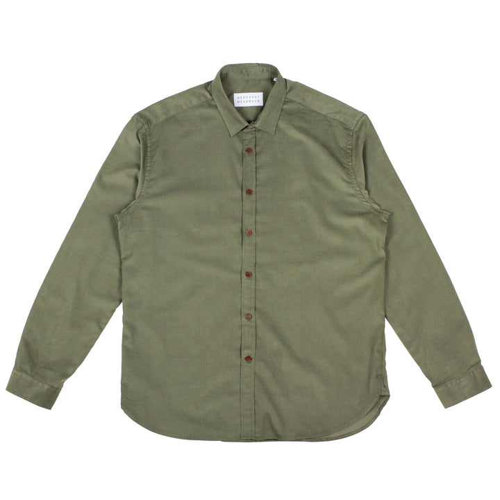 Mercante Babycord Shirt Saggio Green - Merchant Menswear