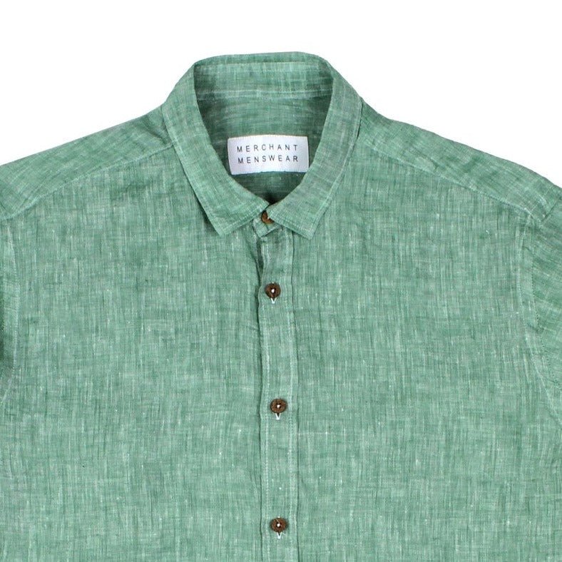 Mercante Linen Shirt Tuscan Green - Merchant Menswear