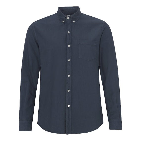 Organic Cotton Oxford Shirt Petrol Blue - Merchant Menswear
