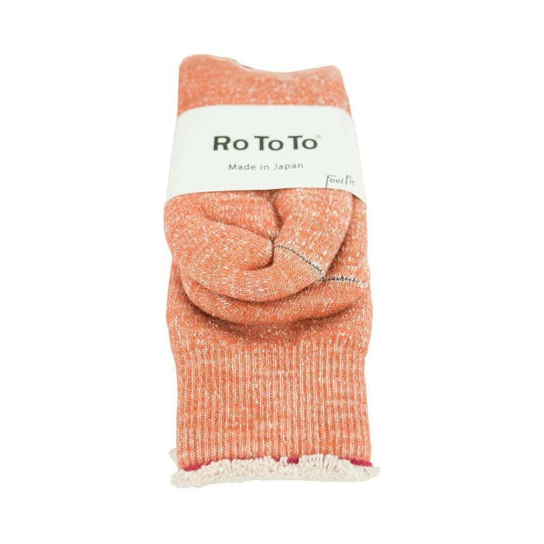 RoToTo Double Face Crew Socks Orange - Merchant Menswear