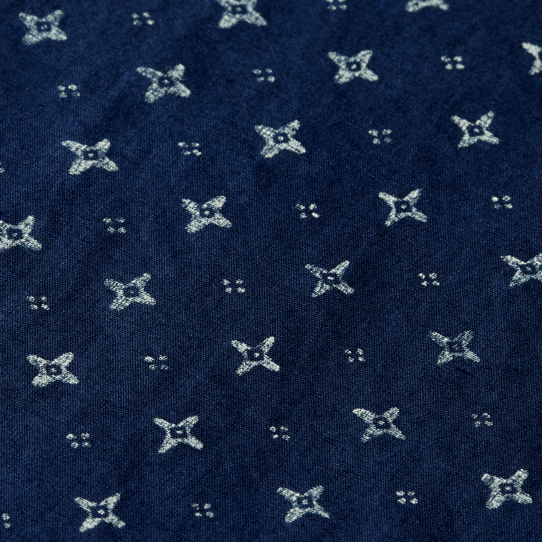 Slim Fit Star Print Shirt Navy - Merchant Menswear